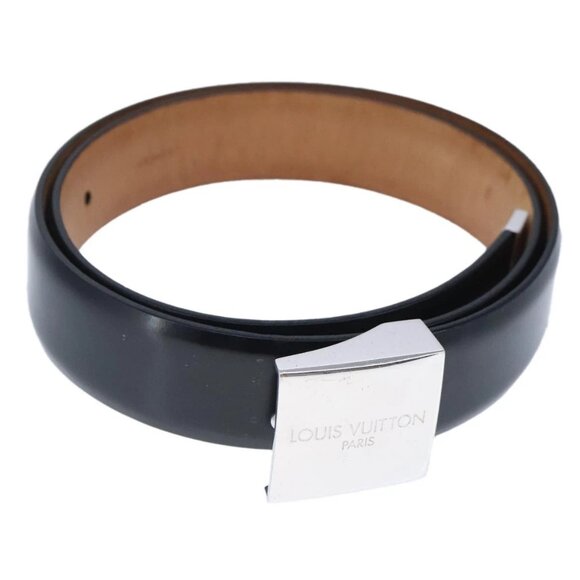 LOUIS VUITTON Ceinture Care Belt Leather Black LV Auth ti2451 - Picture 1 of 16